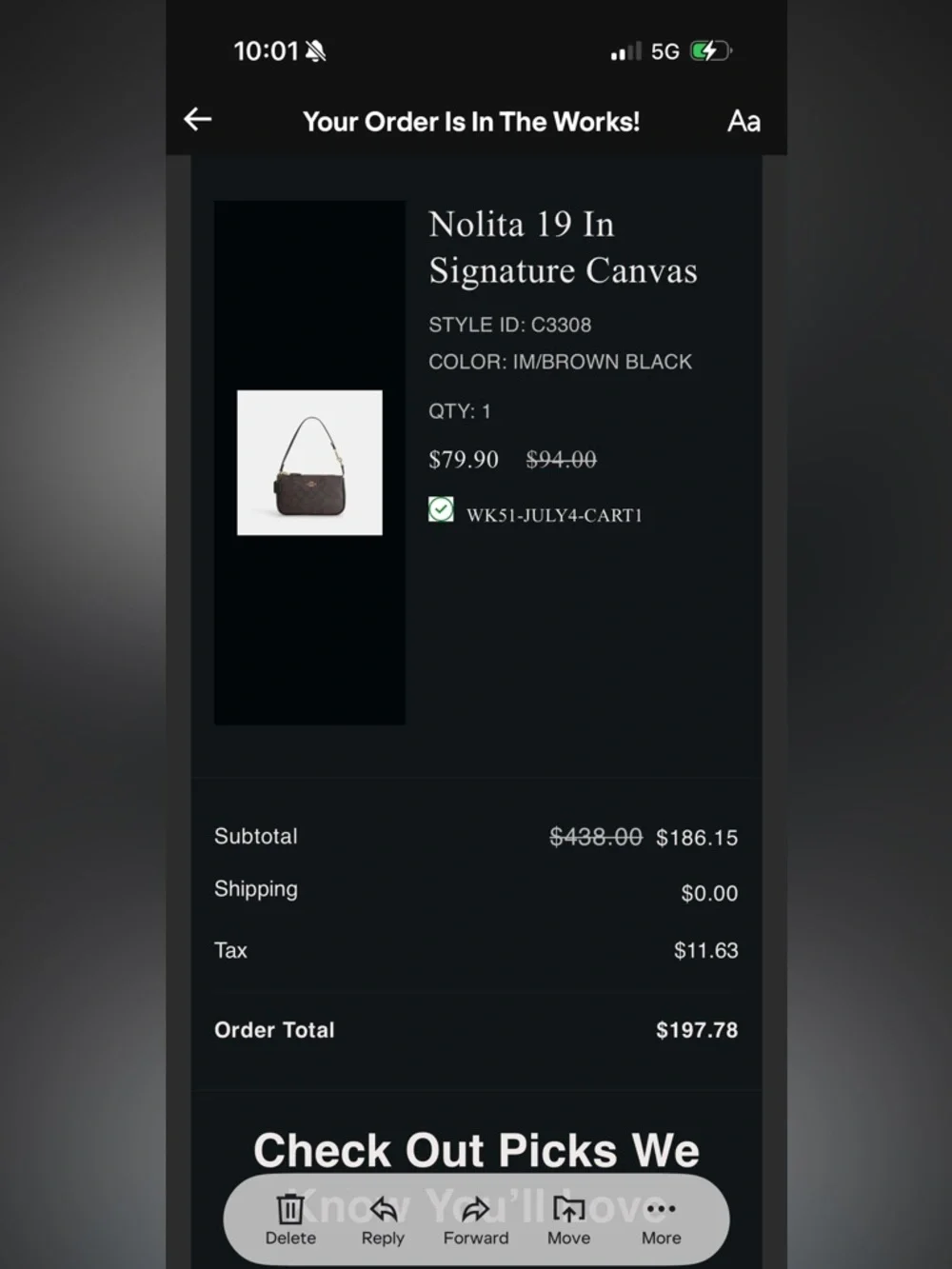 Coach Nolita 19 Brown Signature Mini Shoulder Bag - Picture 6 of 6